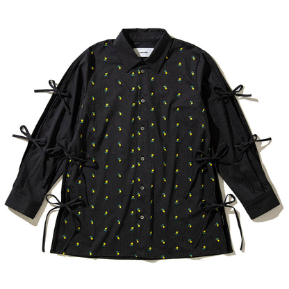 naokitomizuka Flower embroidery ribbon blouse ナオキトミヅカ フラワー エンブロイダリー リボン ブラウス GRNTB015【レディース WOMENブランド 楽天NG 25FW】
