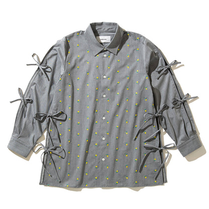 naokitomizuka Flower embroidery ribbon blouse ナオキトミヅカ フラワー エンブロイダリー リボン ブラウス GRNTB015【レディース WOMENブランド 楽天NG 25FW】