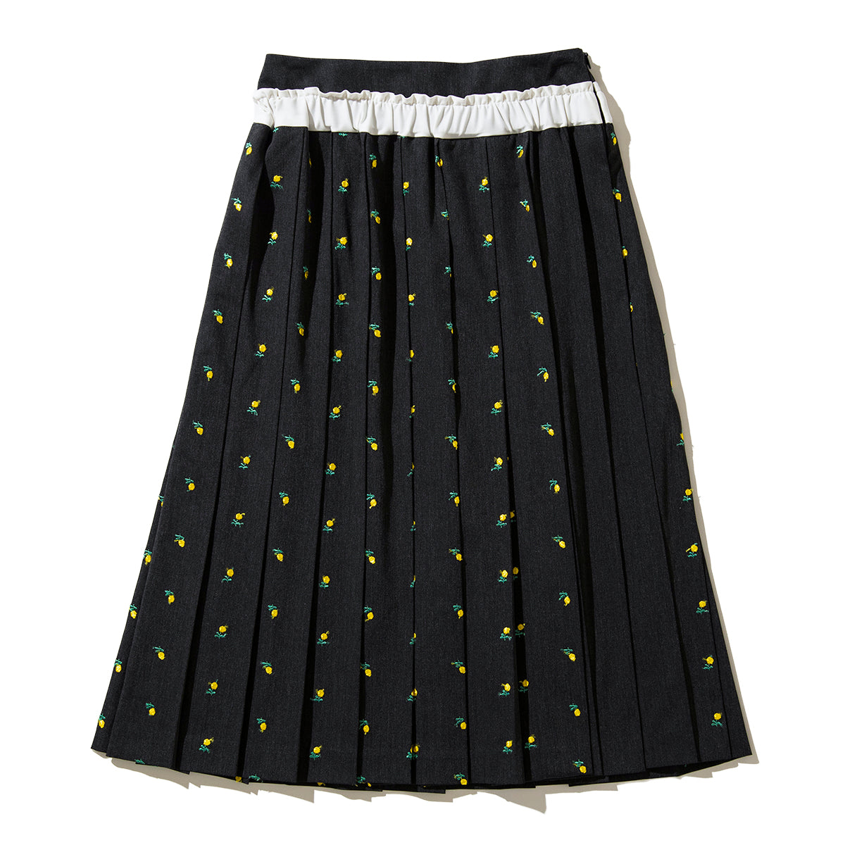 naokitomizuka Flower embroidery pleated skirt GRNTS004