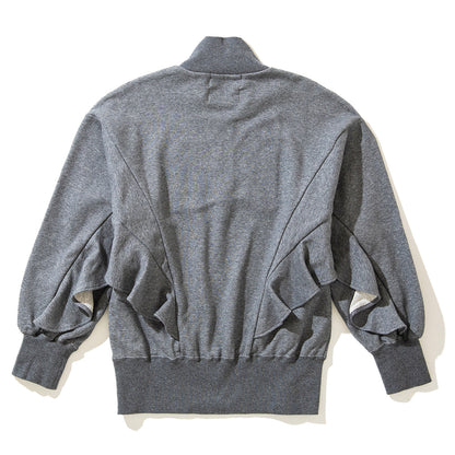 naokitomizuka WILD THINGS Half zip ruffled sweat shirt ナオキトミヅカ ワイルドシングス ハーフジップ フリル スウェットシャツ GRNTT008【レディース WOMENブランド 楽天NG 25FW】