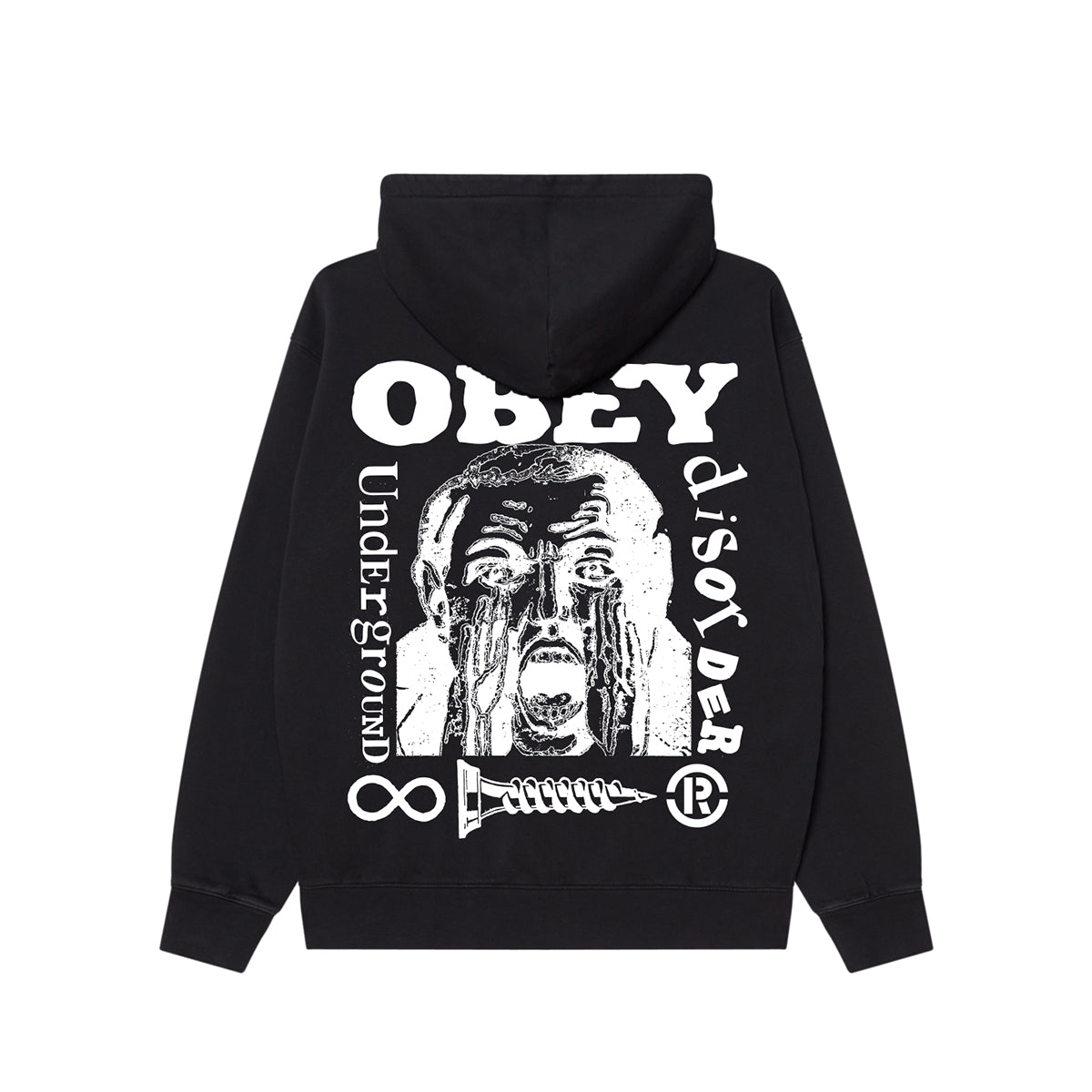 OBEY UNDERGROUND FADED HOOD オベイ アンダーグラウンドフェイディッドフード 112470267【メンズ パーカー フーディー 裏起毛 カジュアル 25FW】