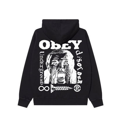 OBEY UNDERGROUND FADED HOOD オベイ アンダーグラウンドフェイディッドフード 112470267【メンズ パーカー フーディー 裏起毛 カジュアル 25FW】