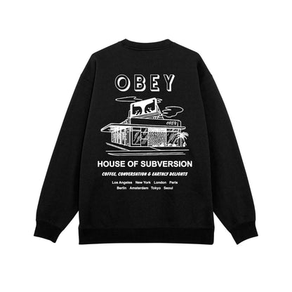 OBEY HOUSE OF SUBVERSION オベイ ハウス オブ サブバージョン 112864195【メンズ トップス クルーネック ロゴ バックプリント 25FW】
