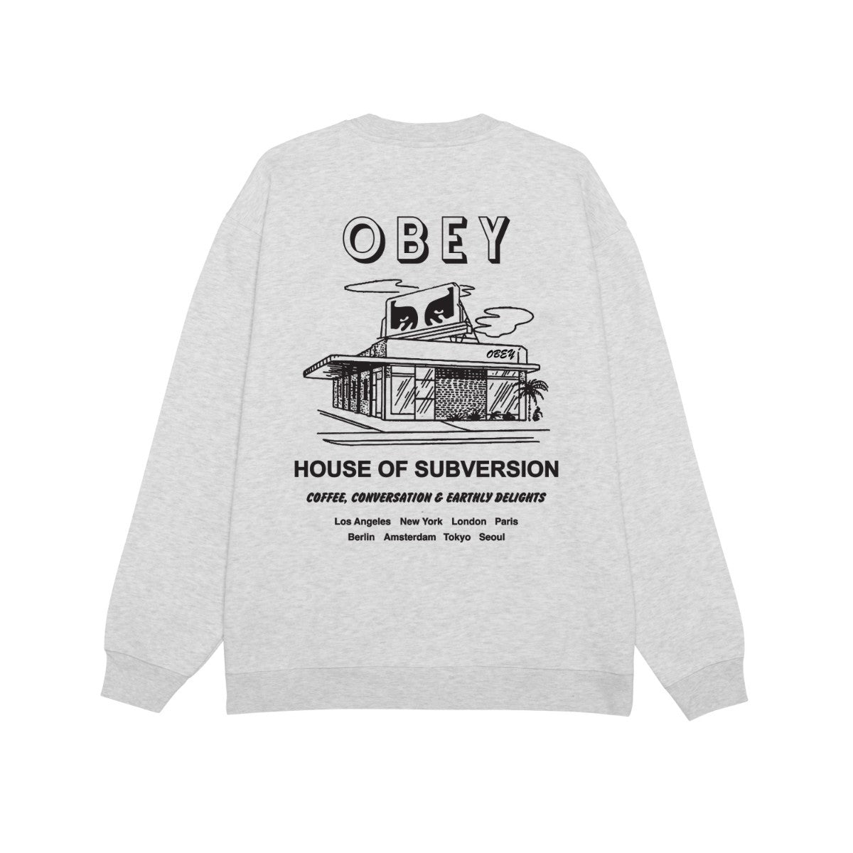 OBEY HOUSE OF SUBVERSION オベイ ハウス オブ サブバージョン 112864195【メンズ トップス クルーネック ロゴ バックプリント 25FW】