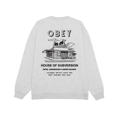 OBEY HOUSE OF SUBVERSION オベイ ハウス オブ サブバージョン 112864195【メンズ トップス クルーネック ロゴ バックプリント 25FW】