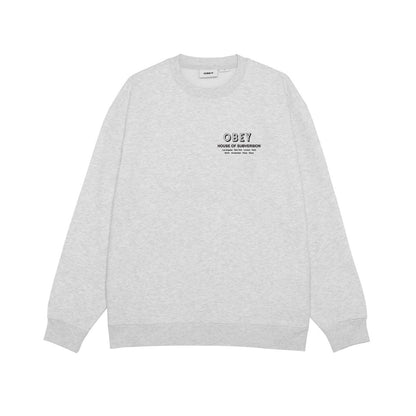 OBEY HOUSE OF SUBVERSION オベイ ハウス オブ サブバージョン 112864195【メンズ トップス クルーネック ロゴ バックプリント 25FW】
