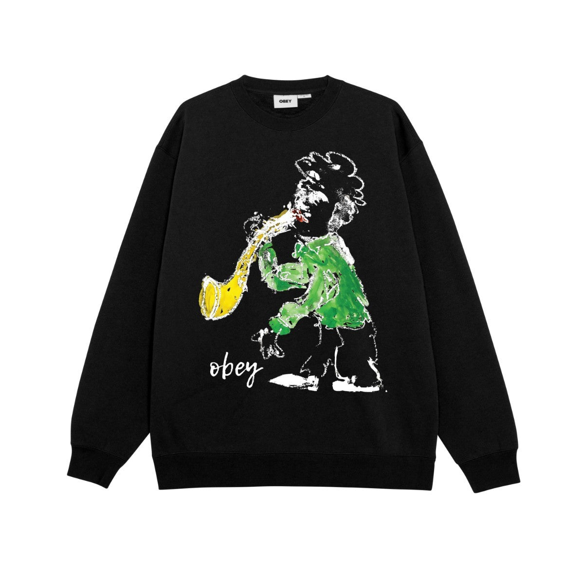 OBEY JAZZ PLAYER オベイ ジャズ プレイヤー 112864199【メンズ トップス クルーネック ロゴ バックプリント 25FW】