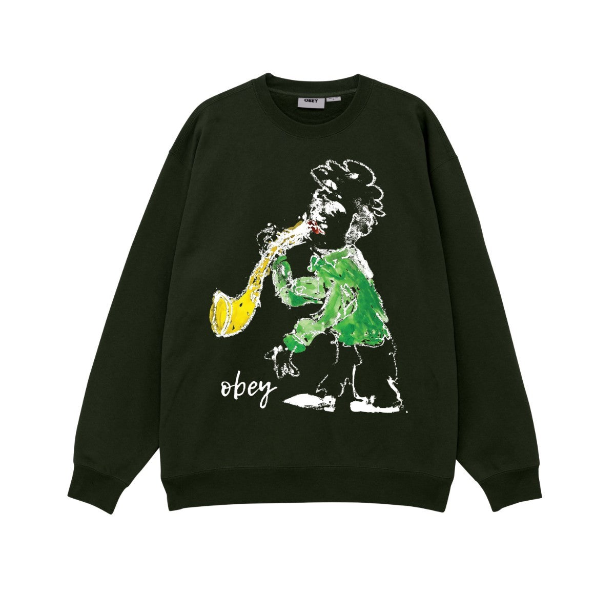 OBEY JAZZ PLAYER オベイ ジャズ プレイヤー 112864199【メンズ トップス クルーネック ロゴ バックプリント 25FW】