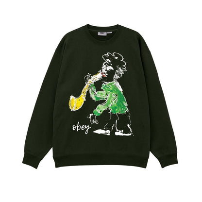 OBEY JAZZ PLAYER オベイ ジャズ プレイヤー 112864199【メンズ トップス クルーネック ロゴ バックプリント 25FW】