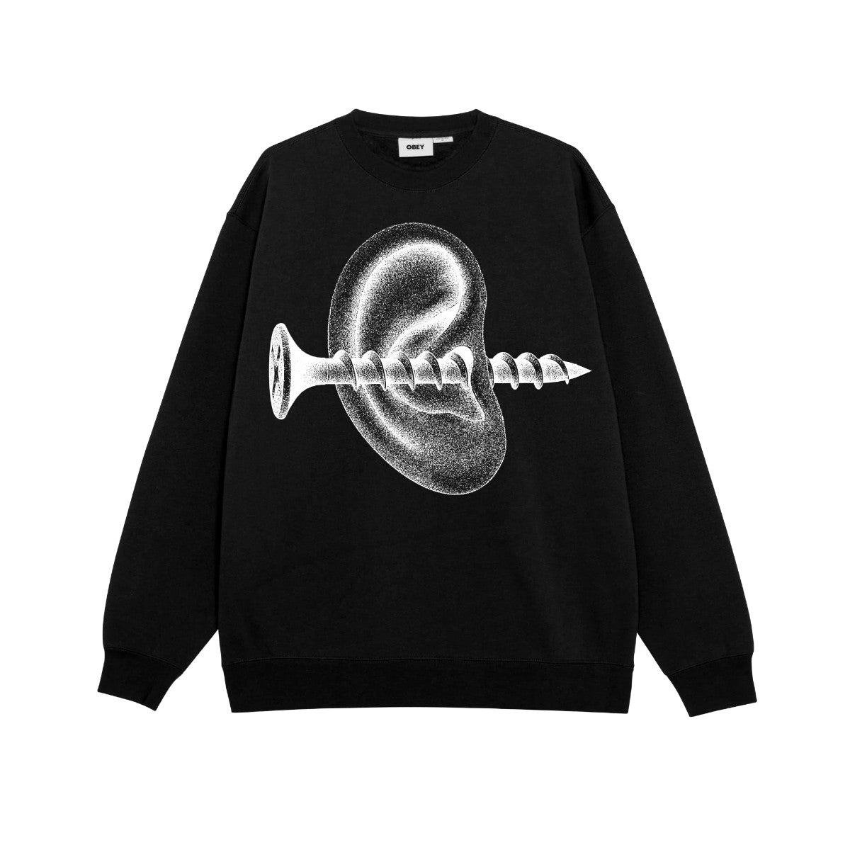 OBEY RECORDS EAR CREWNECK オベイ レコーズ イヤー クルーネック 112864251【メンズ スウェット トレーナー グラフィックプリント 25FW】