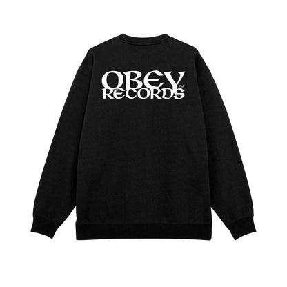 OBEY RECORDS EAR CREWNECK オベイ レコーズ イヤー クルーネック 112864251【メンズ スウェット トレーナー グラフィックプリント 25FW】