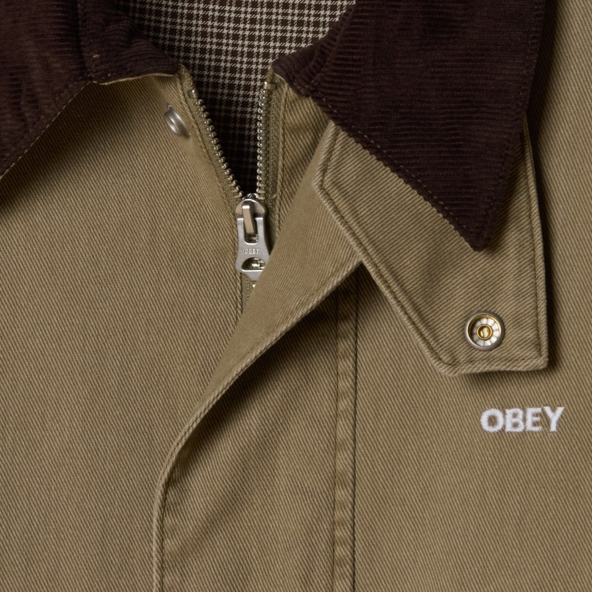 OBEY CADEN WORK JACKET オベイ ケイデン ワーク ジャケット 121800596【メンズ アウター ジャケット スナップボタン ワークテイスト 25FW】