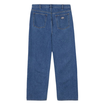 OBEY BIGWIG BAGGY DENIM オベイ ビッグウィッグ バギー デニム 142010087【メンズ デニム ジーンズ バギーパンツ ワイドシルエット ロゴ刺繍 25FW】