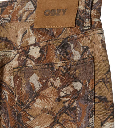 OBEY CLASSIC BAGGY DENIM オベイ クラシック バギー デニム 142010109【メンズ デニム ジーンズ バギーパンツ テーパードレッグ ボタンフライ レザーパッチ 25FW】