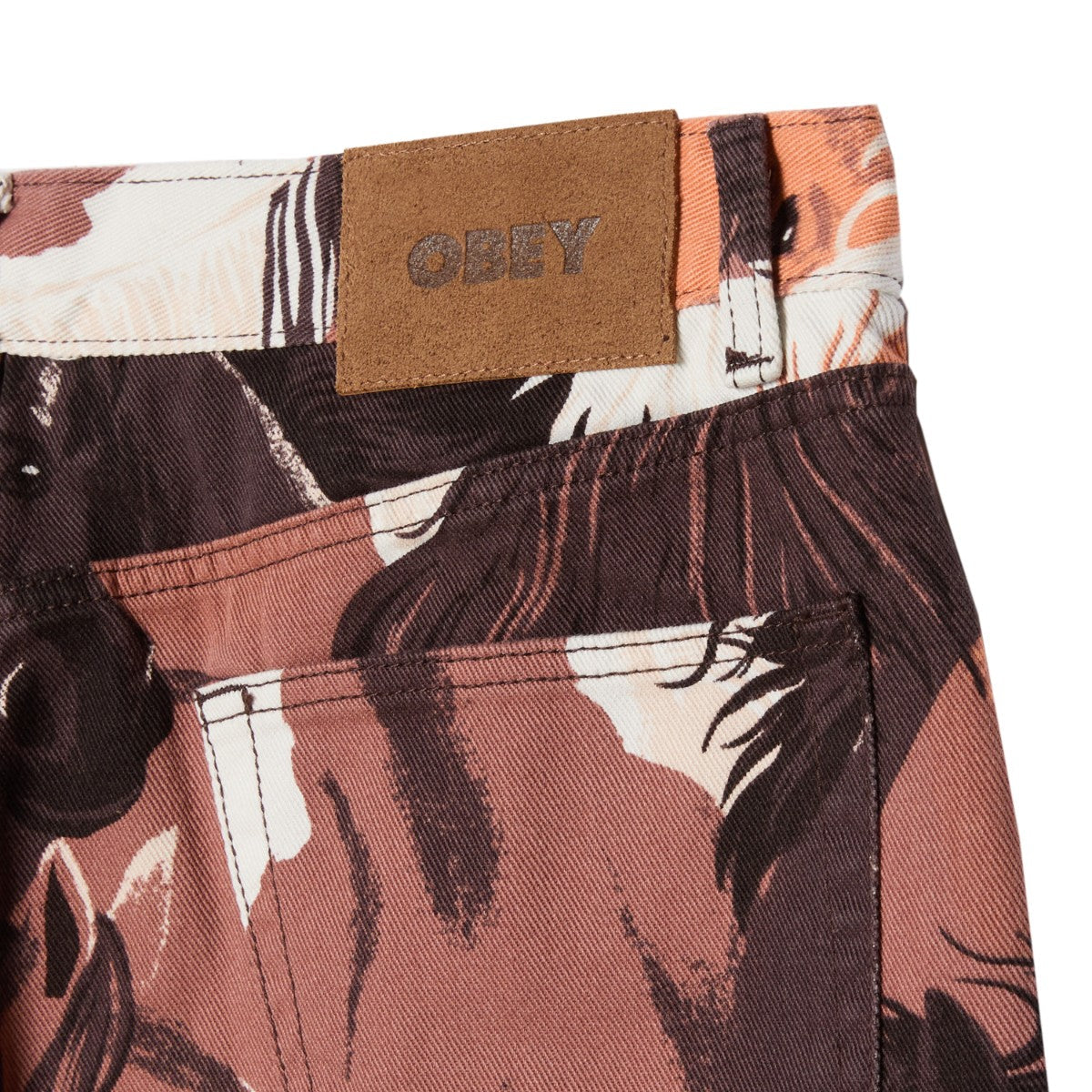 OBEY CLASSIC BAGGY PRINTED DENIM オベイ クラシック バギー プリント デニム 142010112【メンズ デニム バギーフィット テーパード 5ポケット 25FW】