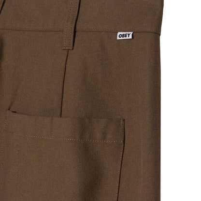 OBEY OLIVER PLEATED PANT オベイ オリバー プリーテッド パンツ 142020243【メンズ ボトムス パンツ ジッパーフライ ストレートレッグ 25FW】