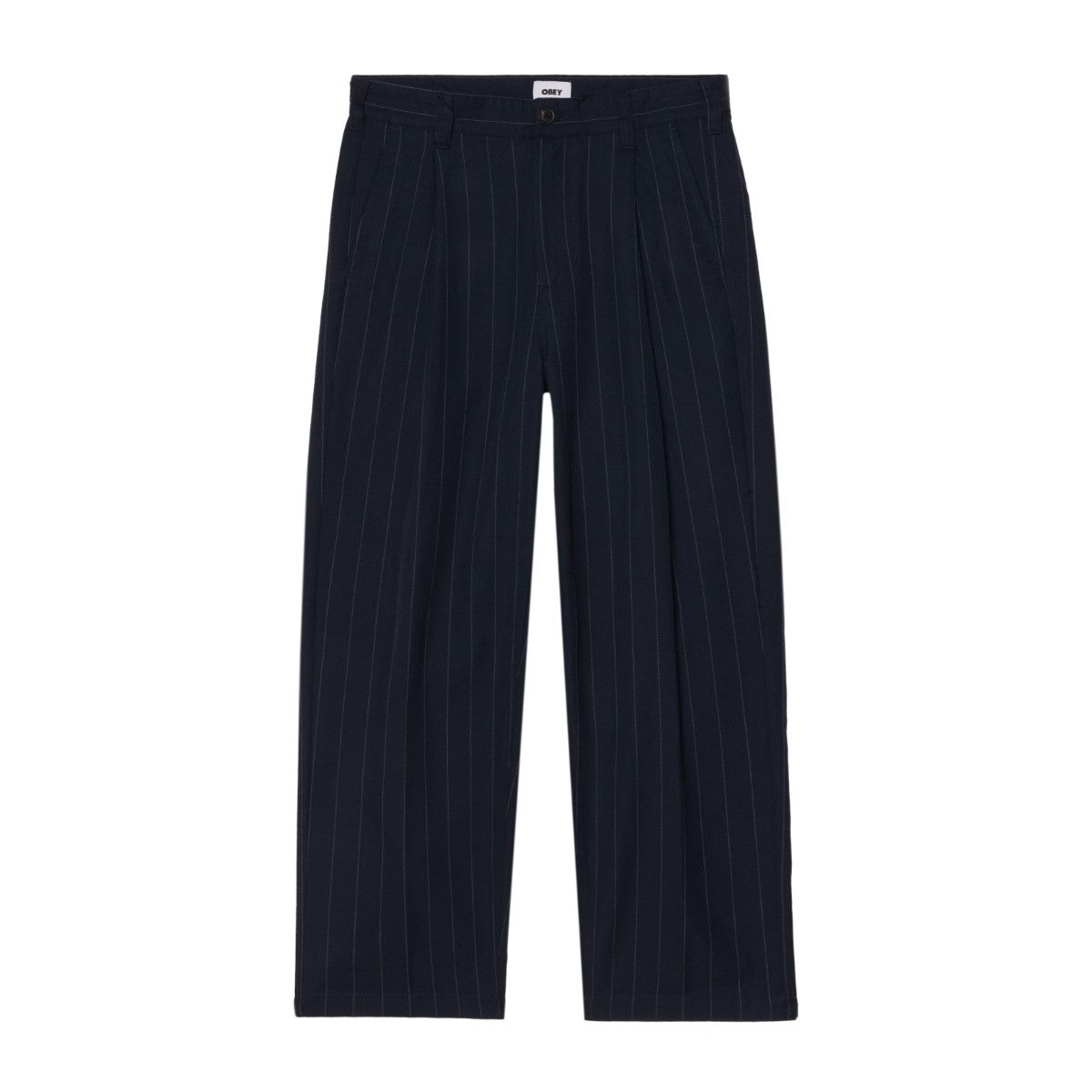 OBEY DEAN STRIPE PLEATED PANT オベイ ディーン ストライプ プリーテッド パンツ 142020262【メンズ ボトムス パンツ ストライプ ジッパーフライ ストレートレッグ 25FW】