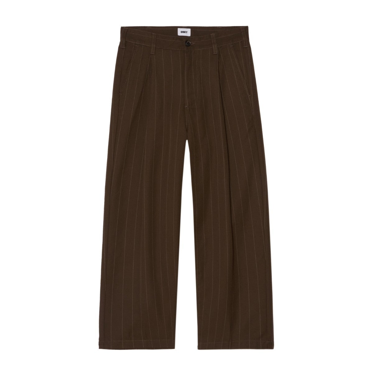 OBEY DEAN STRIPE PLEATED PANT オベイ ディーン ストライプ プリーテッド パンツ 142020262【メンズ ボトムス パンツ ストライプ ジッパーフライ ストレートレッグ 25FW】