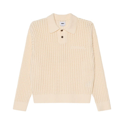 OBEY DUANE POLO SWEATER オベイ デュアン ポロ セーター 151000112【メンズ トップス ポロセーター ニットポロ 長袖ニット リラックスフィット 25FW】