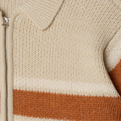 OBEY BERNARD ZIP UP SWEATER オベイ バーナード ジップアップ セーター 151010044【メンズ ジップアップセーター ニット リブ仕様 カジュアル ロゴ刺繍 25FW】