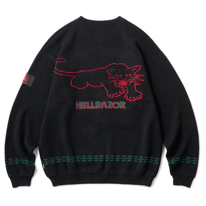 Hellrazor ALL TO MY PEOPLE CREW KNIT ヘルレイザー オールトゥマイピープル クルーニット 01125AW0201【メンズ トップス クルーネック ニット 25FW】