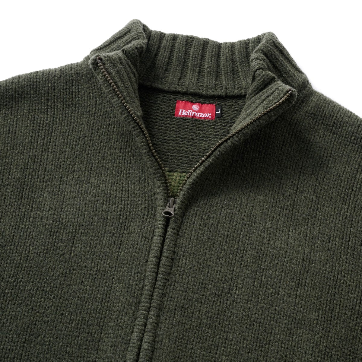 Hellrazor LOGO FULL ZIP KNIT ヘルレイザー ロゴ フルジップ ニット 01125AW0202【メンズ トップス ニット 長袖 ジップ 25FW】