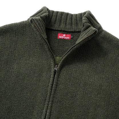 Hellrazor LOGO FULL ZIP KNIT ヘルレイザー ロゴ フルジップ ニット 01125AW0202【メンズ トップス ニット 長袖 ジップ 25FW】
