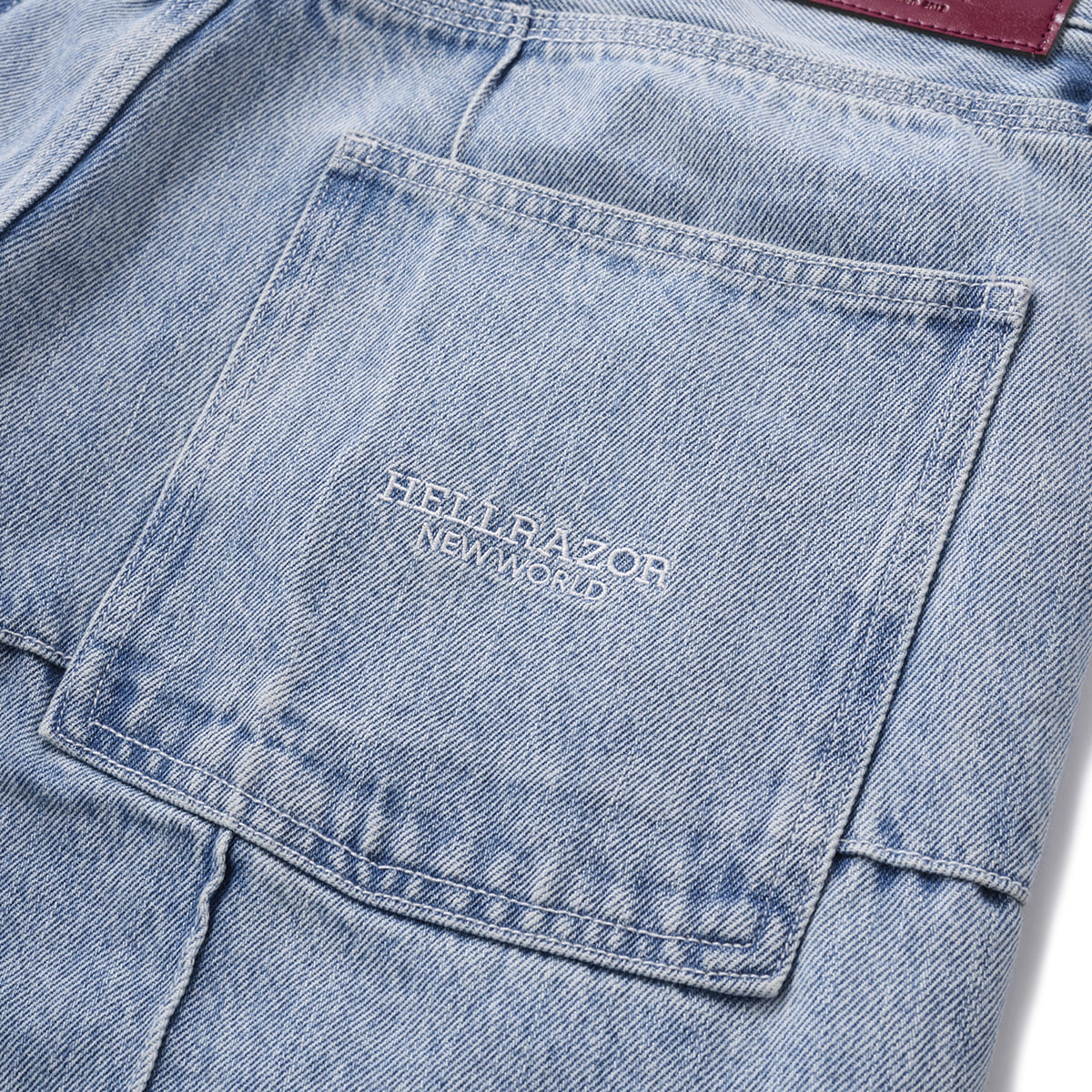 Hellrazor BLOCK BAGGIE DENIM PANTS ヘルレイザー ブロック バギーデニムパンツ 01125AW0402【メンズ デニムパンツ ワイド バギーシルエット 25FW】