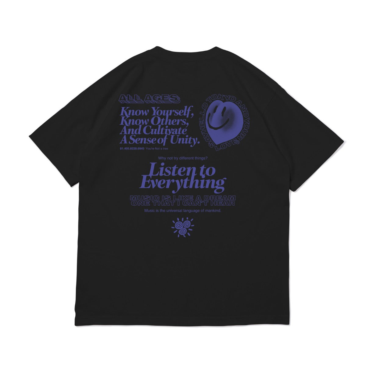 SAYHELLO Listen To Everything Tee セイハロー リスン トゥ エヴリシング ティー 25AW-D1-05【メンズ 半袖Tシャツ 厚手 ヘビーウェイト スクリーンプリント 25FW】