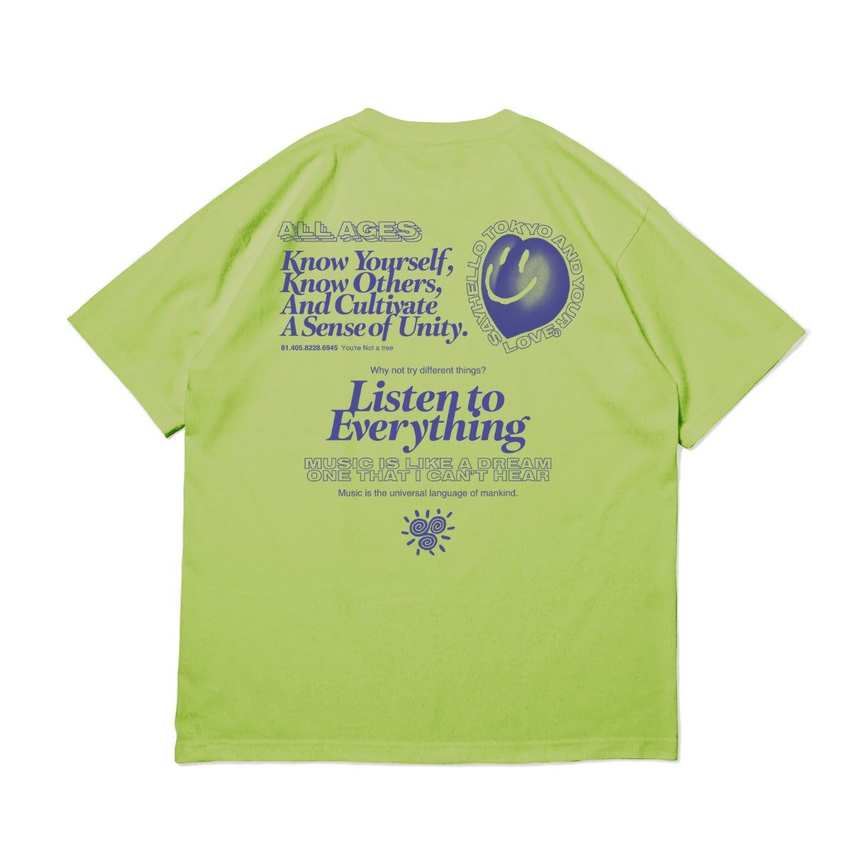 SAYHELLO Listen To Everything Tee セイハロー リスン トゥ エヴリシング ティー 25AW-D1-05【メンズ 半袖Tシャツ 厚手 ヘビーウェイト スクリーンプリント 25FW】