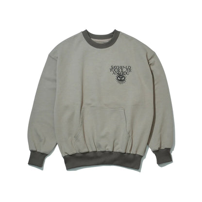 SAYHELLO Sun Rise Crew セイハロー サンライズ クルー 25AW-D3-02【メンズ スウェット トレーナー 裏毛 長袖 トップス ボックスシルエット カジュアル 25FW】