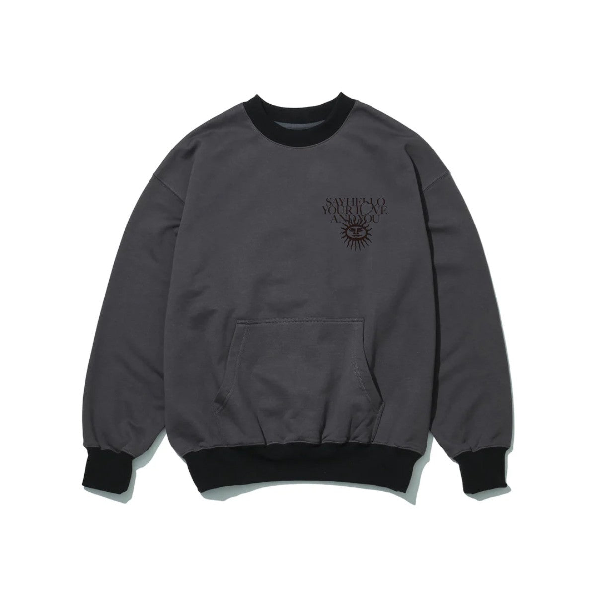 SAYHELLO Sun Rise Crew セイハロー サンライズ クルー 25AW-D3-02【メンズ スウェット トレーナー 裏毛 長袖 トップス ボックスシルエット カジュアル 25FW】