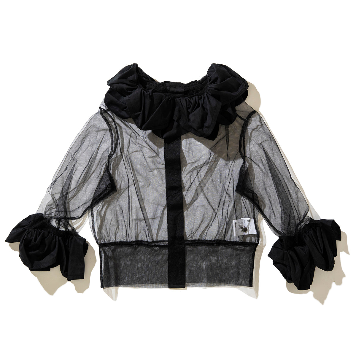 MIYAO Cotton Tulle Top with Ruffles ミヤオ コットンフリル付きチュールトップ MDBL-01【レディース WOMENブランド 楽天NG 25FW】