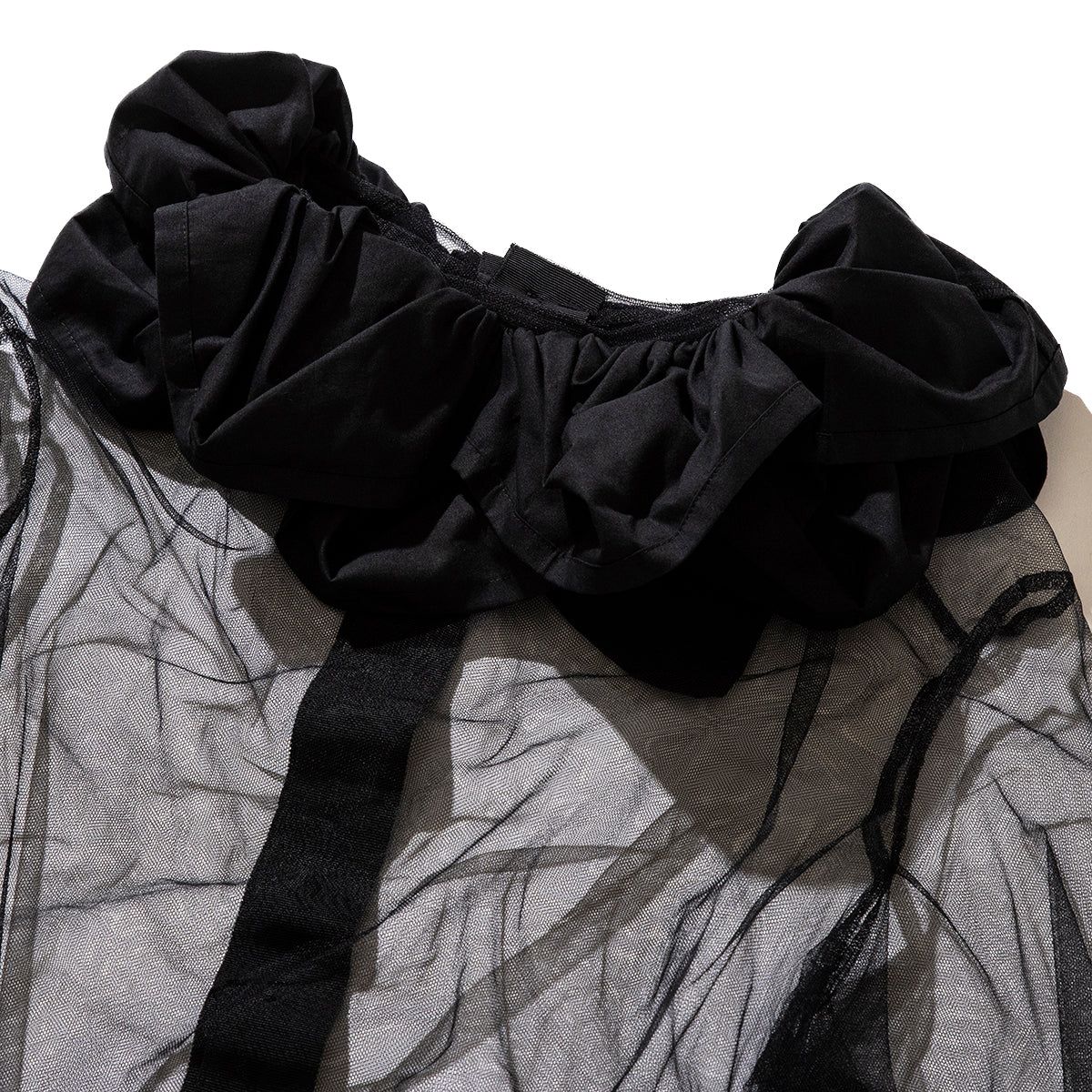 MIYAO Cotton Tulle Top with Ruffles ミヤオ コットンフリル付きチュールトップ MDBL-01【レディース WOMENブランド 楽天NG 25FW】