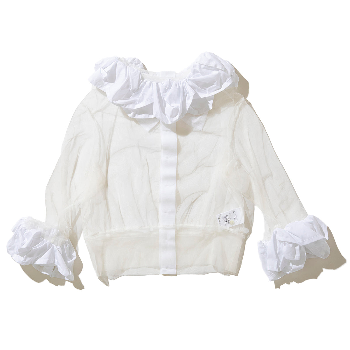 MIYAO Cotton Tulle Top with Ruffles ミヤオ コットンフリル付きチュールトップ MDBL-01【レディース WOMENブランド 楽天NG 25FW】