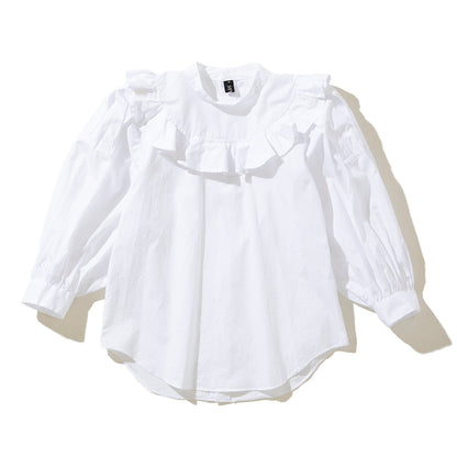MIYAO Blouse with ruffled flaps ミヤオ フリルフラップ付きブラウス MDBL-05【レディース WOMENブランド 楽天NG 25FW】