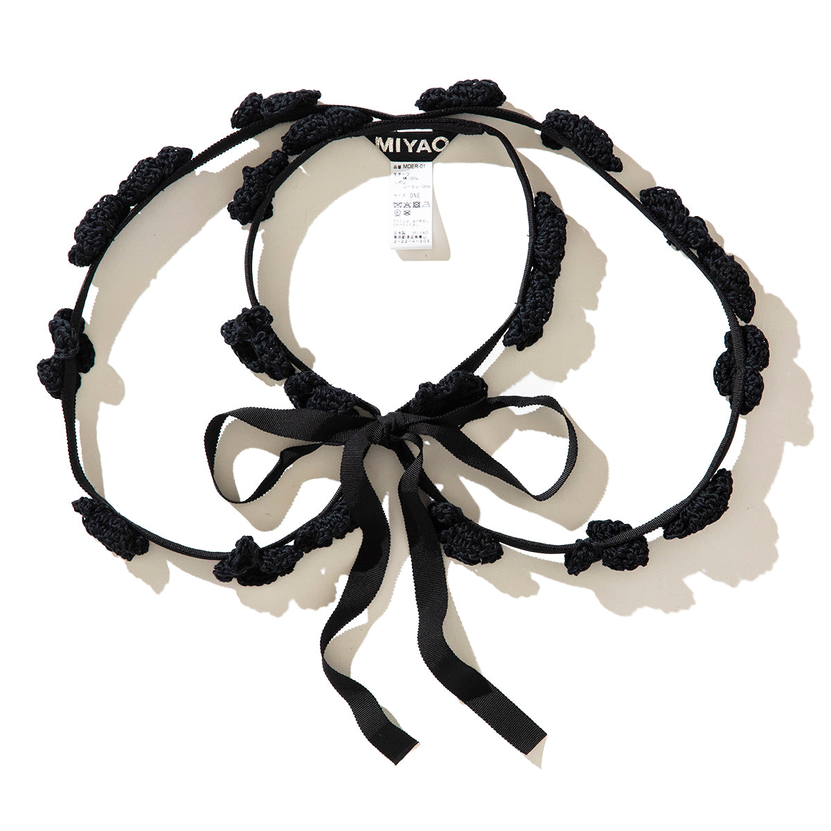 MIYAO Wire-attached collar with crocheted flowers ミヤオ クロシェットフラワー付きワイヤー付け襟 MDER-01【レディース WOMENブランド 楽天NG 25FW】