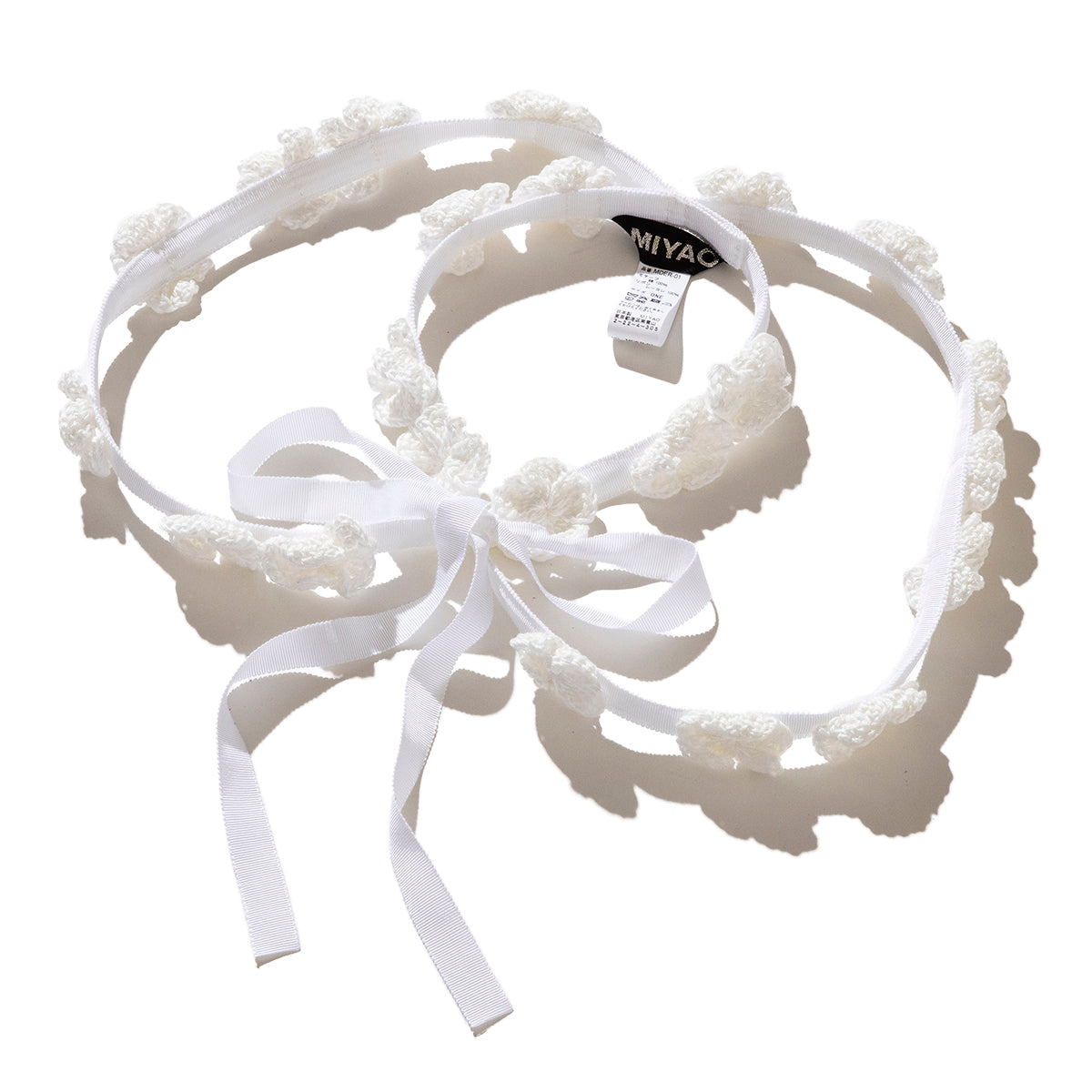 MIYAO Wire-attached collar with crocheted flowers ミヤオ クロシェットフラワー付きワイヤー付け襟 MDER-01【レディース WOMENブランド 楽天NG 25FW】