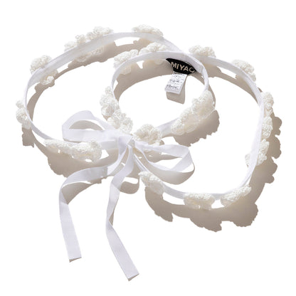 MIYAO Wire-attached collar with crocheted flowers ミヤオ クロシェットフラワー付きワイヤー付け襟 MDER-01【レディース WOMENブランド 楽天NG 25FW】