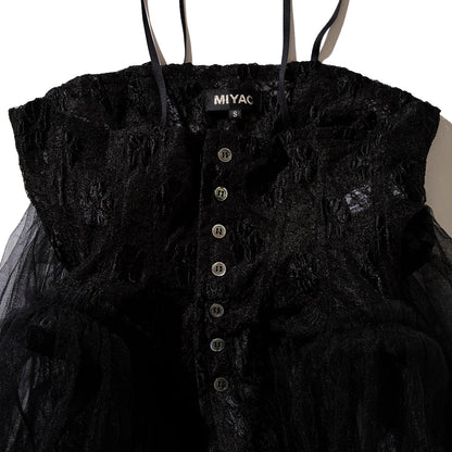MIYAO Lace Corset Dress ミヤオ レースコルセットドレス MDOP-02【レディース WOMENブランド 楽天NG 25FW】