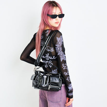 ANNA SUI NYC MULTI-POCKET MINI BAG アナスイ エヌワイシー マルチポケットチビバッグ 13261030【レディース バッグ マルチポケット 2WAY 合皮 光沢感 デイリー使用 25FW】