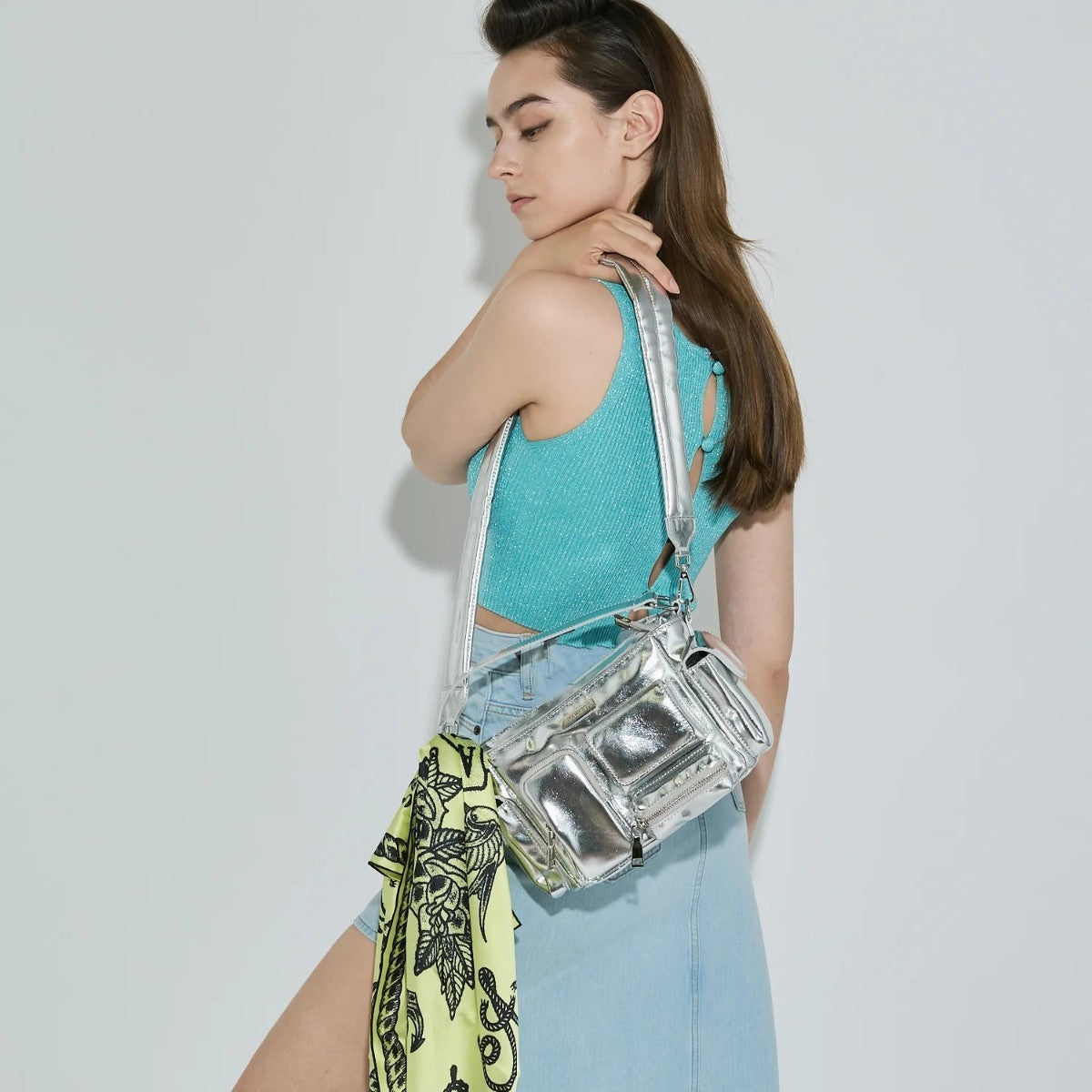 ANNA SUI NYC MULTI-POCKET MINI BAG アナスイ エヌワイシー マルチポケットチビバッグ 13261030【レディース バッグ マルチポケット 2WAY 合皮 光沢感 デイリー使用 25FW】