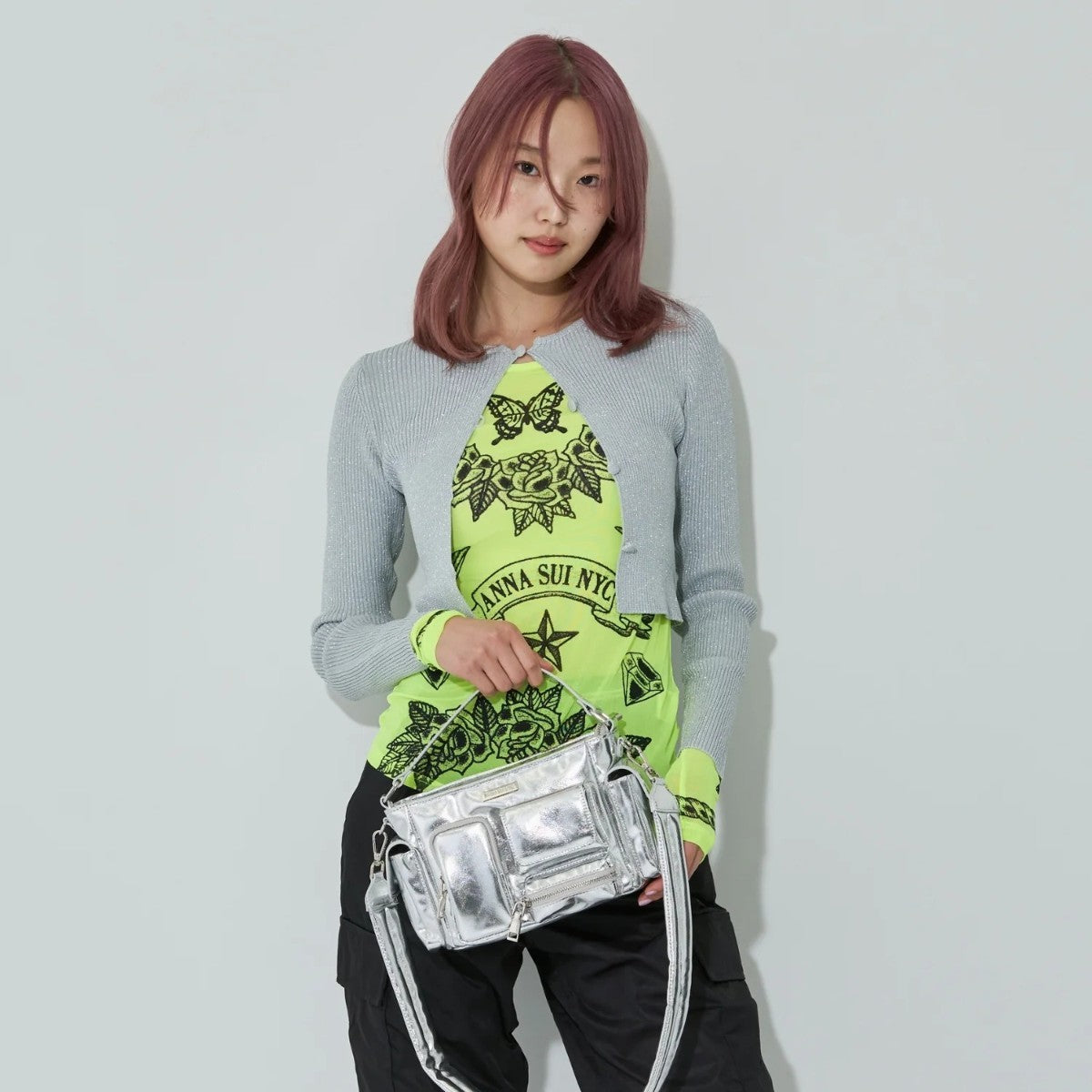 ANNA SUI NYC MULTI-POCKET MINI BAG アナスイ エヌワイシー マルチポケットチビバッグ 13261030【レディース バッグ マルチポケット 2WAY 合皮 光沢感 デイリー使用 25FW】