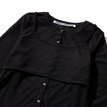 ANNA SUI NYC LAYERED BRA TOP アナスイ エヌワイシー レイヤードブラトップ 15210303【レディース レディース カーディガン ブラトップ レイヤード トップス 25FW】