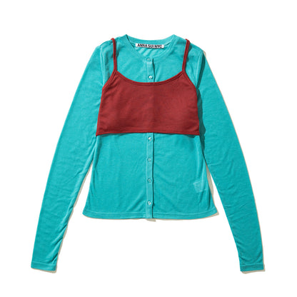 ANNA SUI NYC LAYERED BRA TOP アナスイ エヌワイシー レイヤードブラトップ 15210303【レディース レディース カーディガン ブラトップ レイヤード トップス 25FW】