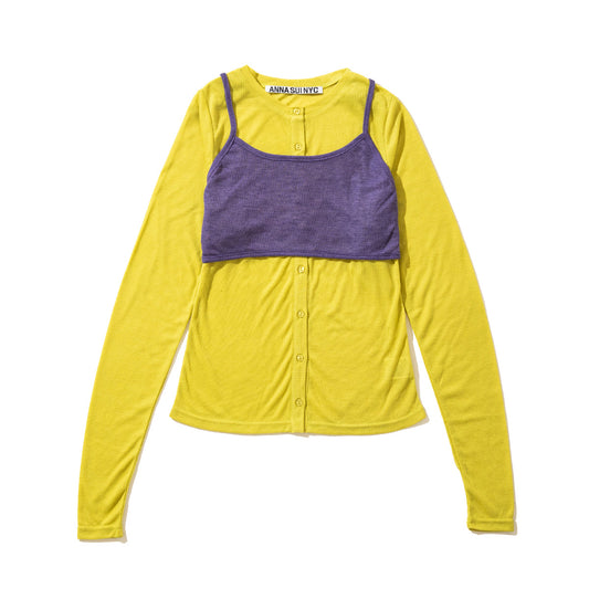 ANNA SUI NYC LAYERED BRA TOP アナスイ エヌワイシー レイヤードブラトップ 15210303【レディース レディース カーディガン ブラトップ レイヤード トップス 25FW】