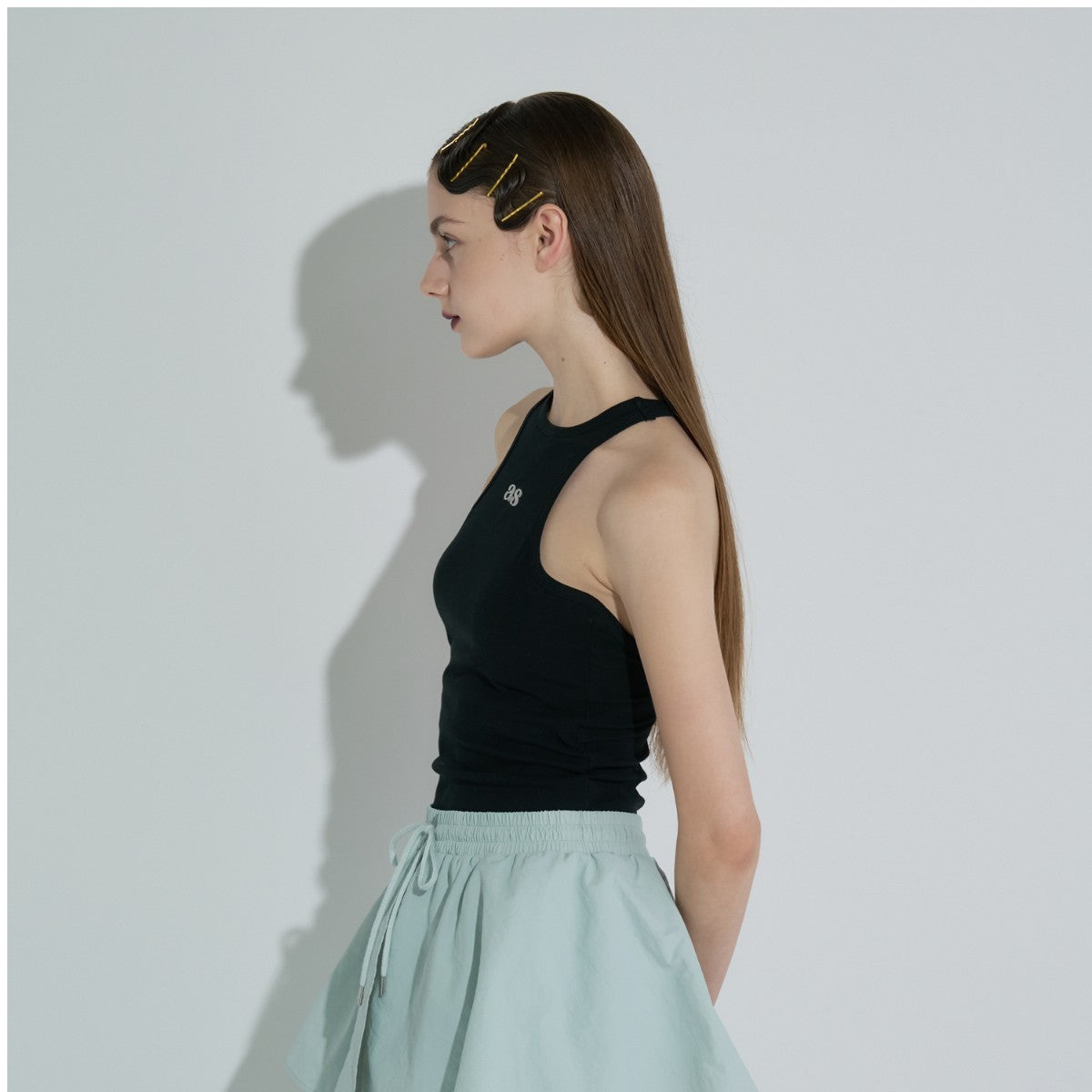 ANNA SUI NYC AMERICAN-SLEEVE TANK TOP アナスイ エヌワイシー アメスリタンクトップ 15213279【レディース ノースリーブ タンクトップ フライス素材 ロゴ刺繍 カップ付き インナー 25FW】