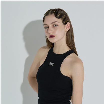 ANNA SUI NYC AMERICAN-SLEEVE TANK TOP アナスイ エヌワイシー アメスリタンクトップ 15213279【レディース ノースリーブ タンクトップ フライス素材 ロゴ刺繍 カップ付き インナー 25FW】