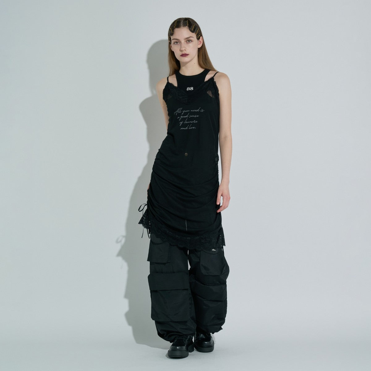 ANNA SUI NYC AMERICAN-SLEEVE TANK TOP アナスイ エヌワイシー アメスリタンクトップ 15213279【レディース ノースリーブ タンクトップ フライス素材 ロゴ刺繍 カップ付き インナー 25FW】