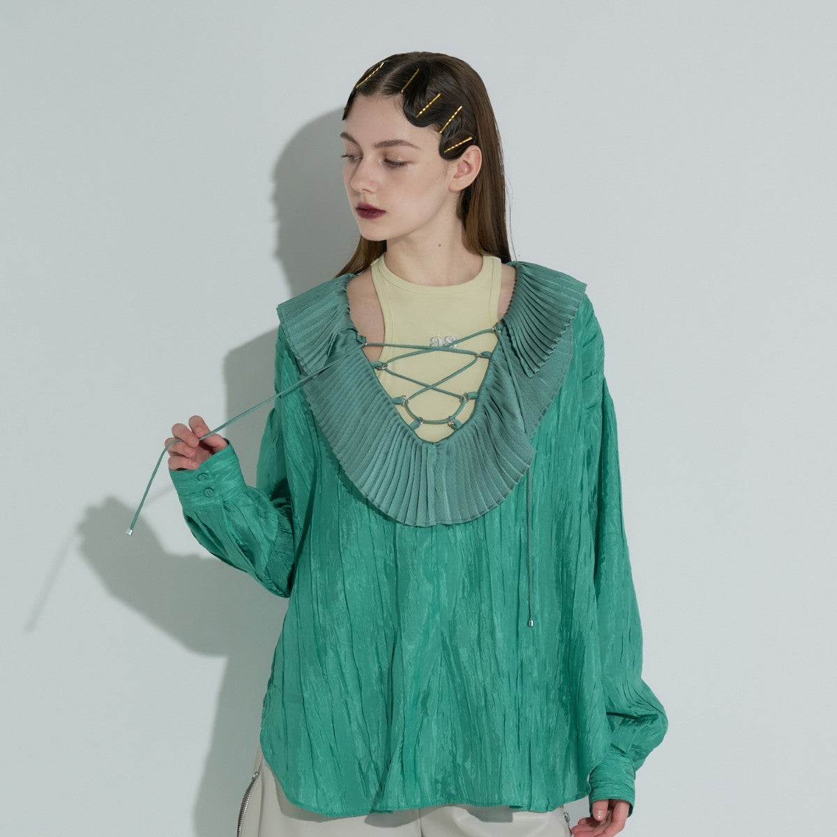 ANNA SUI NYC AMERICAN-SLEEVE TANK TOP アナスイ エヌワイシー アメスリタンクトップ 15213279【レディース ノースリーブ タンクトップ フライス素材 ロゴ刺繍 カップ付き インナー 25FW】